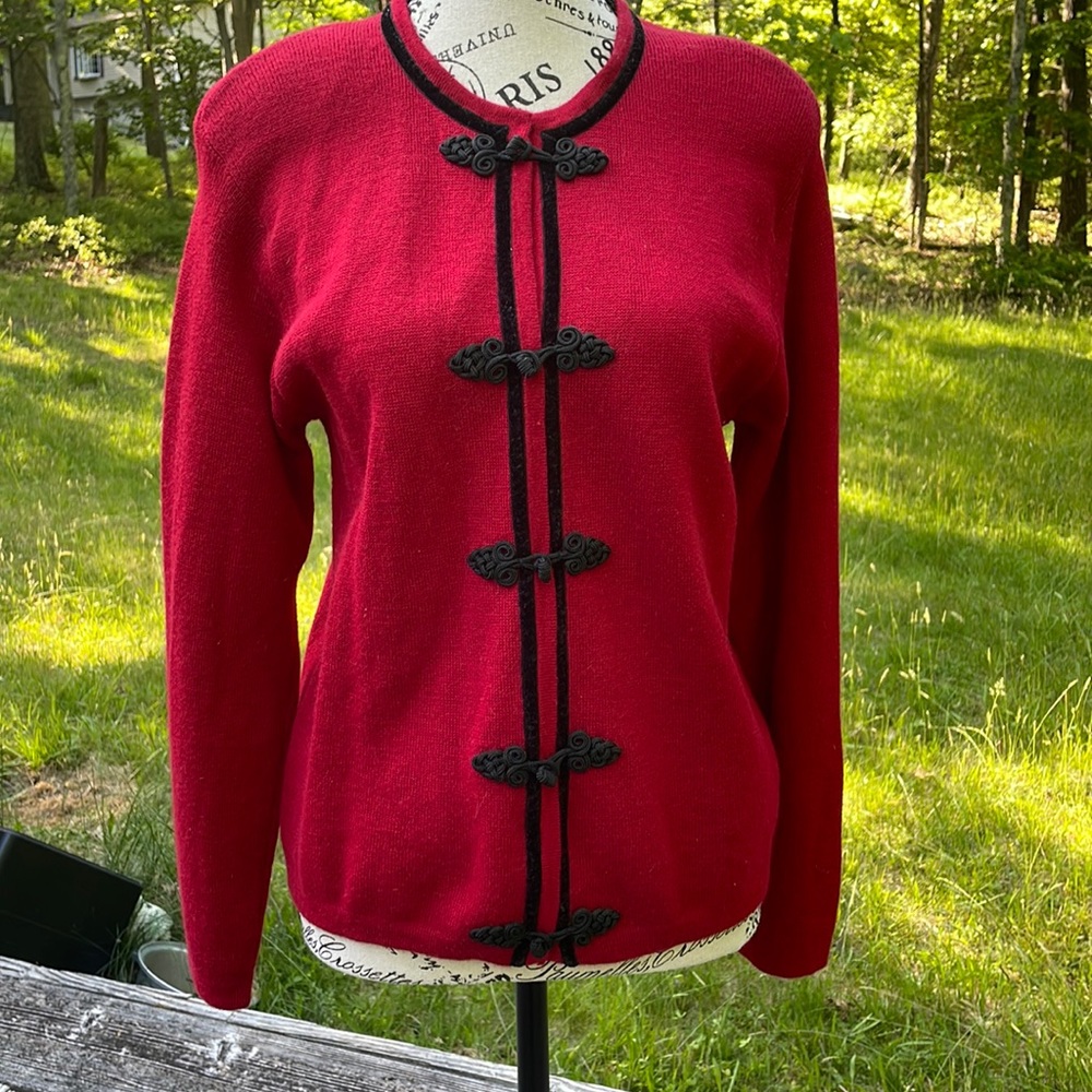 Vintage Talbots Red Cardigan.